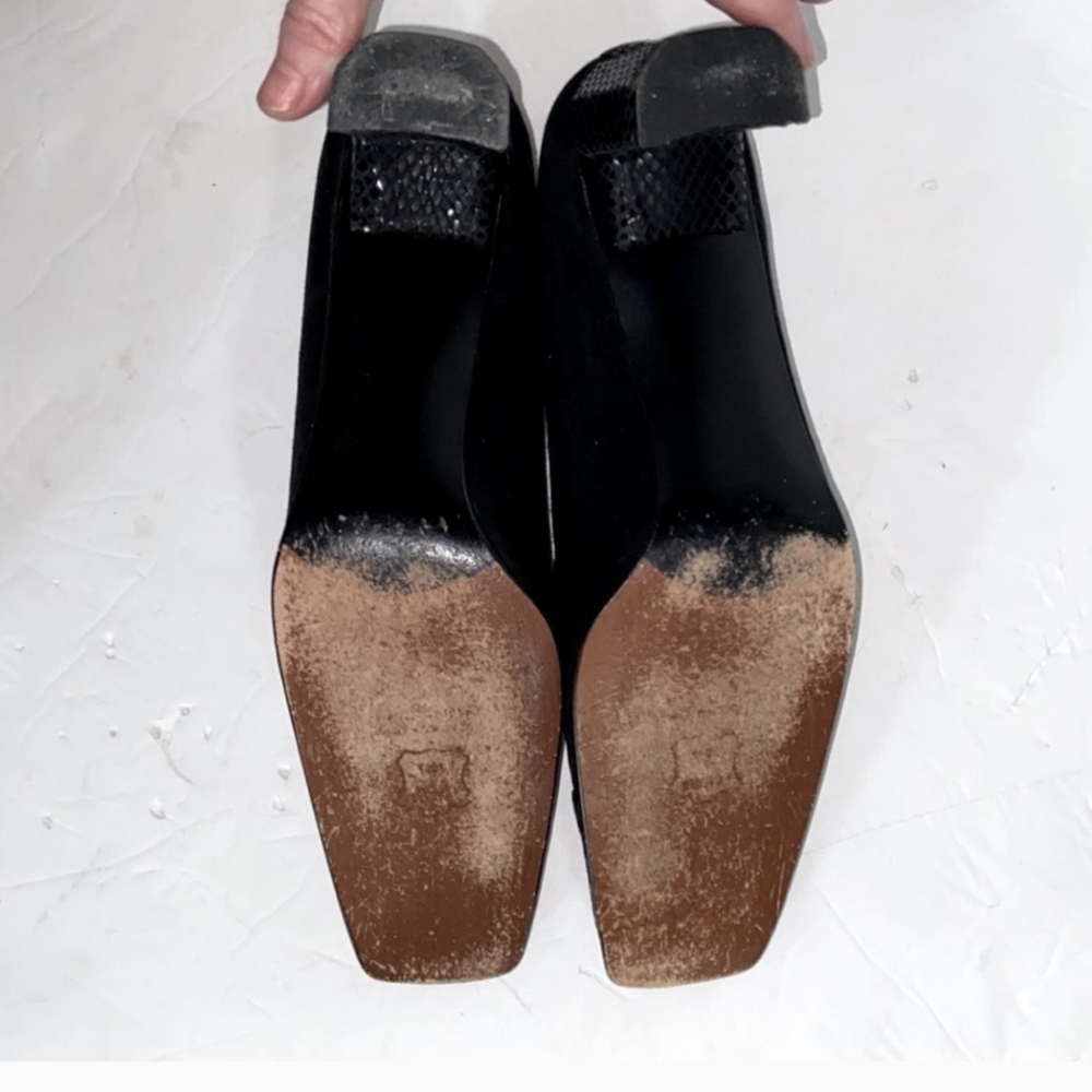 Stuart Weitzman Heels Suede With Cap Toe Faux Sna… - image 5